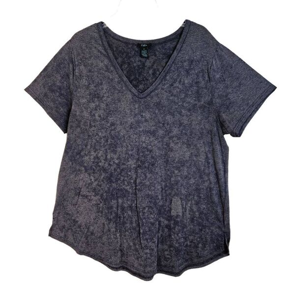 🌹Blue V Neck Tee Shirt sz 1X - Picture 1 of 6